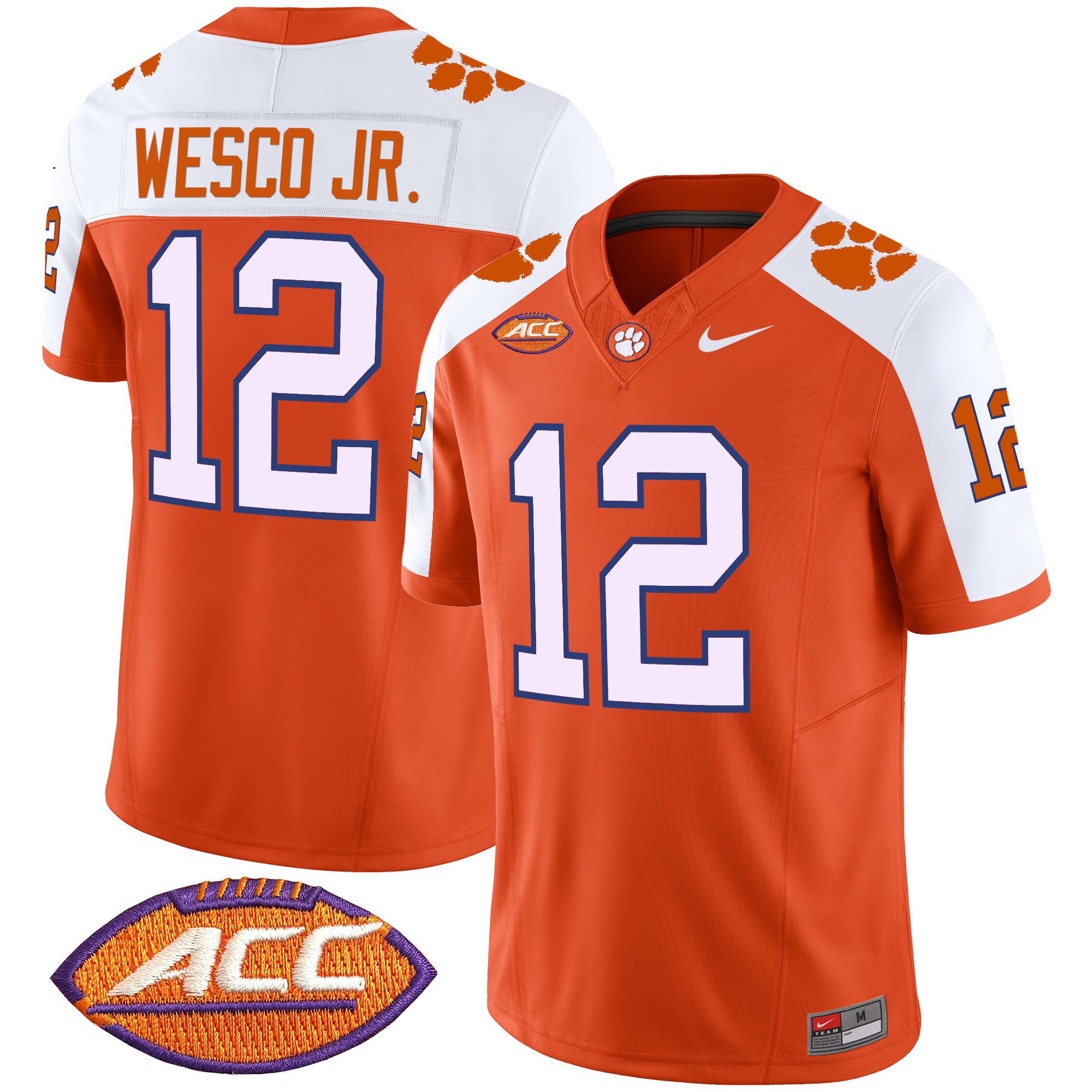 Men Clemson Tigers #12 Wesco jr Orange 2024 Nike Vapor Limited NCAA Jersey->indianapolis colts->NFL Jersey
